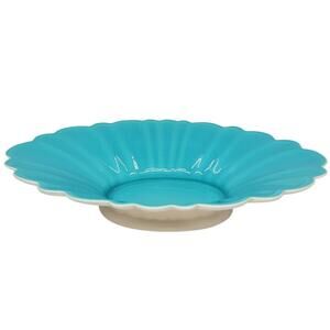 Catalina Pottery C202 Blue White Console Bowl Scalloped Rim Coastal Decor